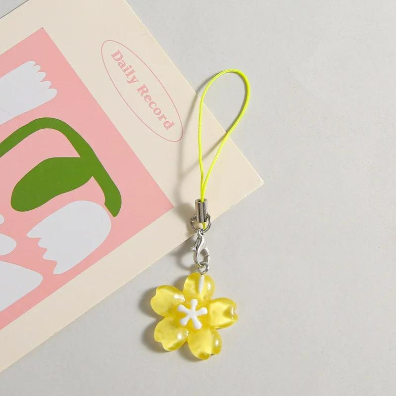 Schöner Candy Stoffblumen Schlüsselanhänger Niedliche Blume Form Schlüsselanhänger Mädchen Rucksack Anhänger Taschen Mode Dekoration Zubehör