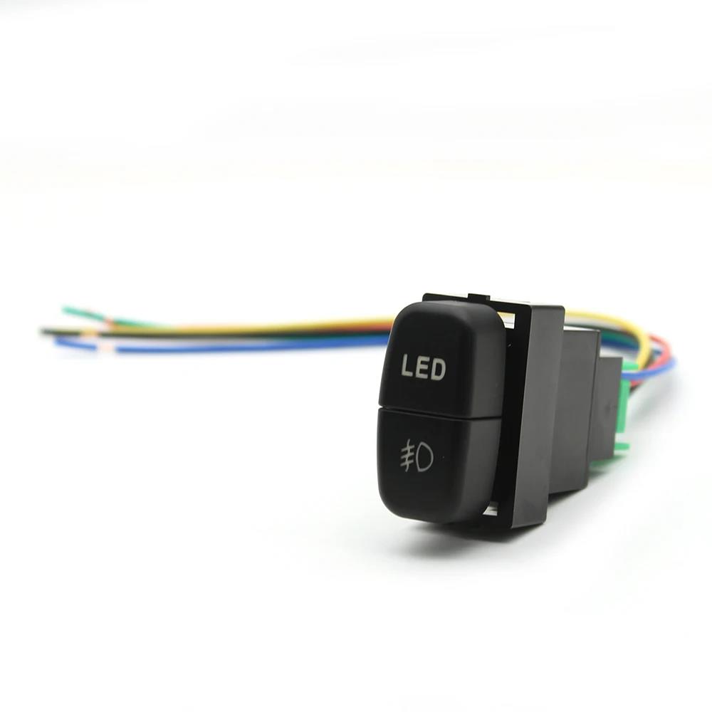 1Pc RED LED Dual Key Switch Fog Light Daytime Running DRL Button For Mitsubishi Pajero V73 V93 Lancer Outlander ASX L200