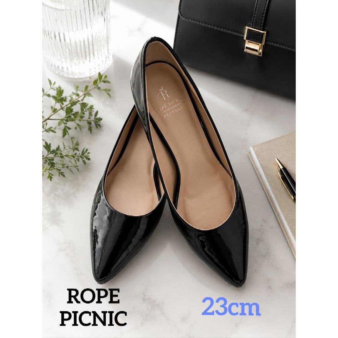 [Immediate purchase OK] ROPE PICNIC black enamel pumps 23cm