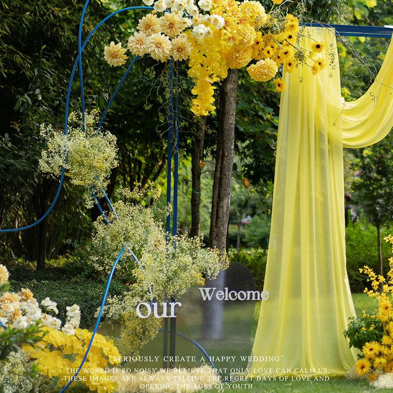 Yellow Chiffon Hanfu Fabric: Semi-Transparent Chinese Style Cloth for Innovative Decor