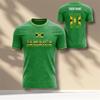 Jamaican Flag Color Football T-shirt For Men's Comfortable Run Sport Short Sleeve T Shirt