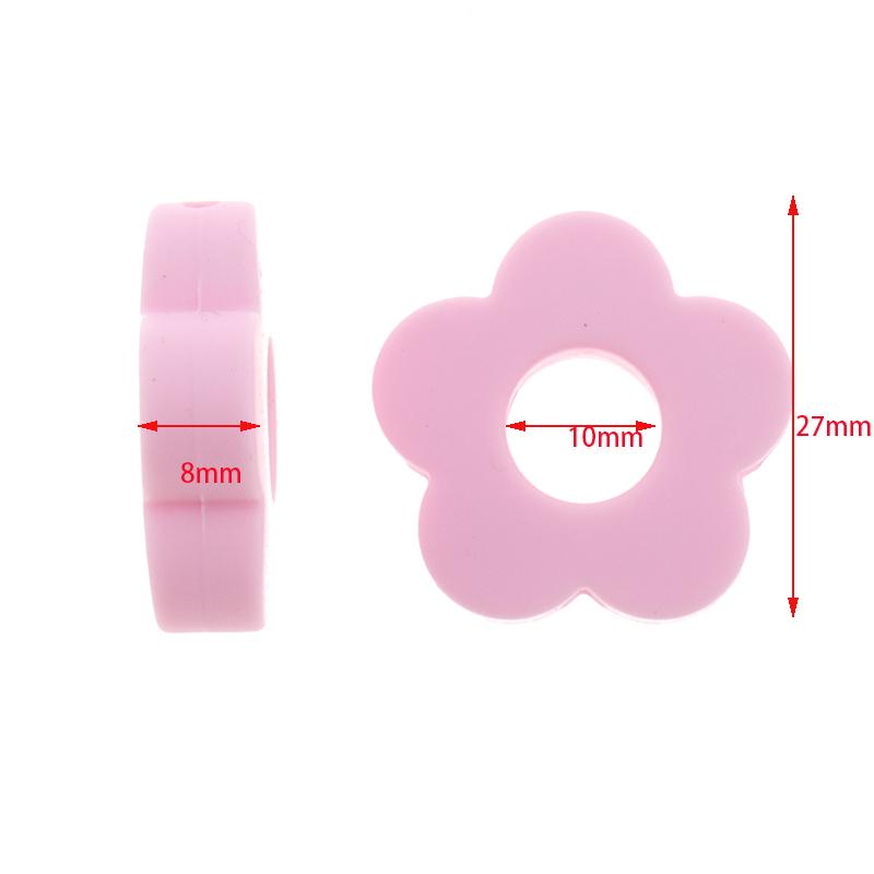 10pcs Flower Beads Baby Silicone Beads Silicone Flower Beads Teething Charm Teether Baby Chewing Necklace Chewable BPA Free Gift CLE