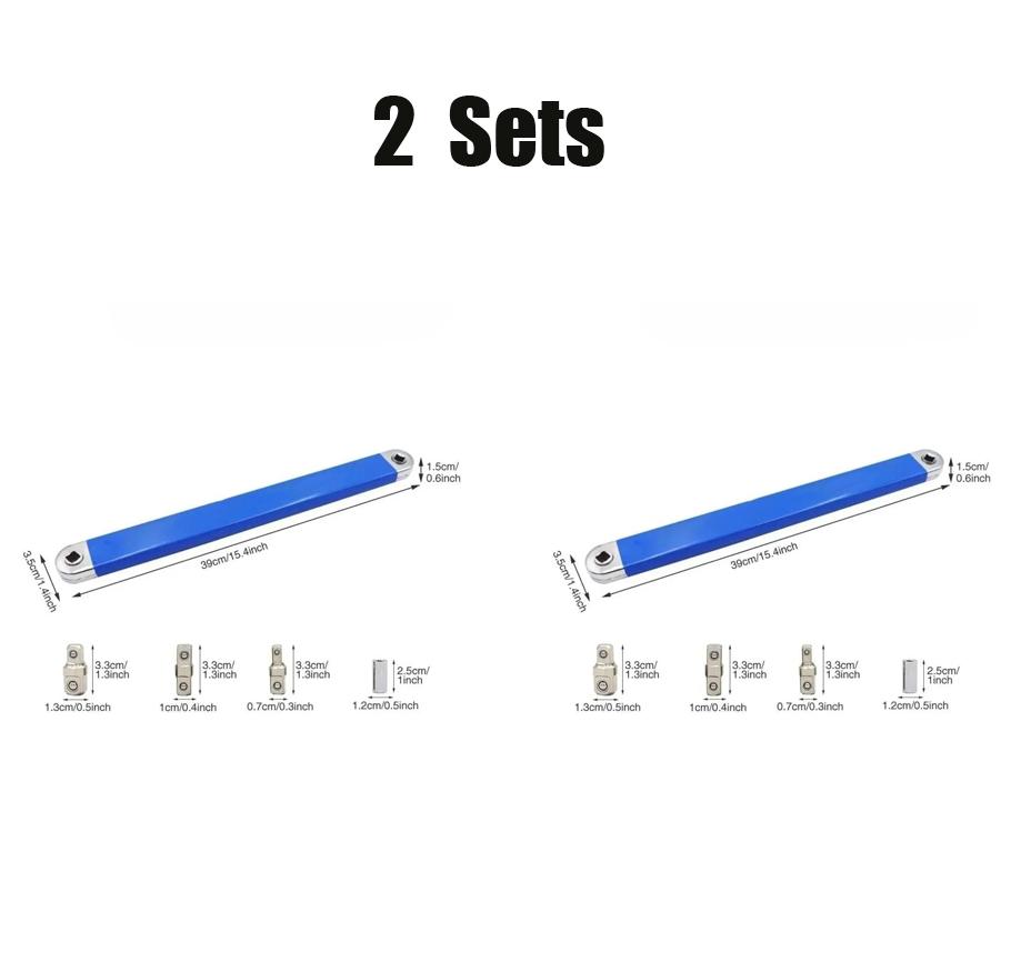 2Sets Professional Zero Offset Extension Wrenc Tight Spaces Extension Tool 1/2 In 1/4 In. 3/8 In  Auto Repair Tool Home Tool Set