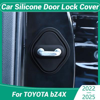 Pour TOYOTA bZ4X -2025 Décoration de voiture Protège Cache-serrure de porte Accessoires de décoration Coussin d'amortissement en silicone silencieux