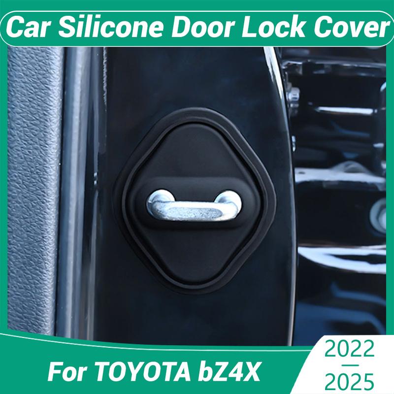 Pour TOYOTA bZ4X -2025 Décoration de voiture Protège Cache-serrure de porte Accessoires de décoration Coussin d'amortissement en silicone silencieux
