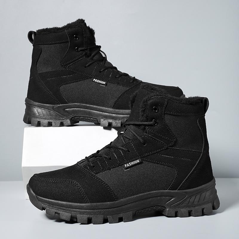 High-quality Men's Snow Boots Warm Plush Winter Boots Shoes Outdoor Snow Boots Non-slip Platform Shoes