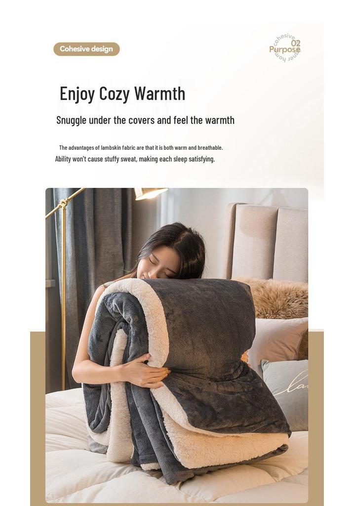 Luxurious Double-Sided Lambswool Plush Blanket & Duvet Cover
