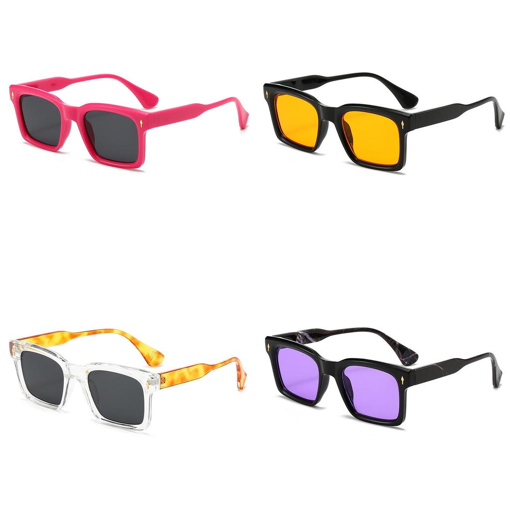 Retro Square Sun Glasses With Uv400 Protection For Outdoor Activities And Fashion Enthusiasts