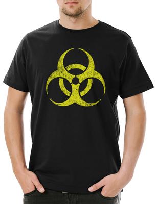 Black Biohazard Vintage Symbol Men's T-Shirt Goth TBBT Cyber Hardcore Logo