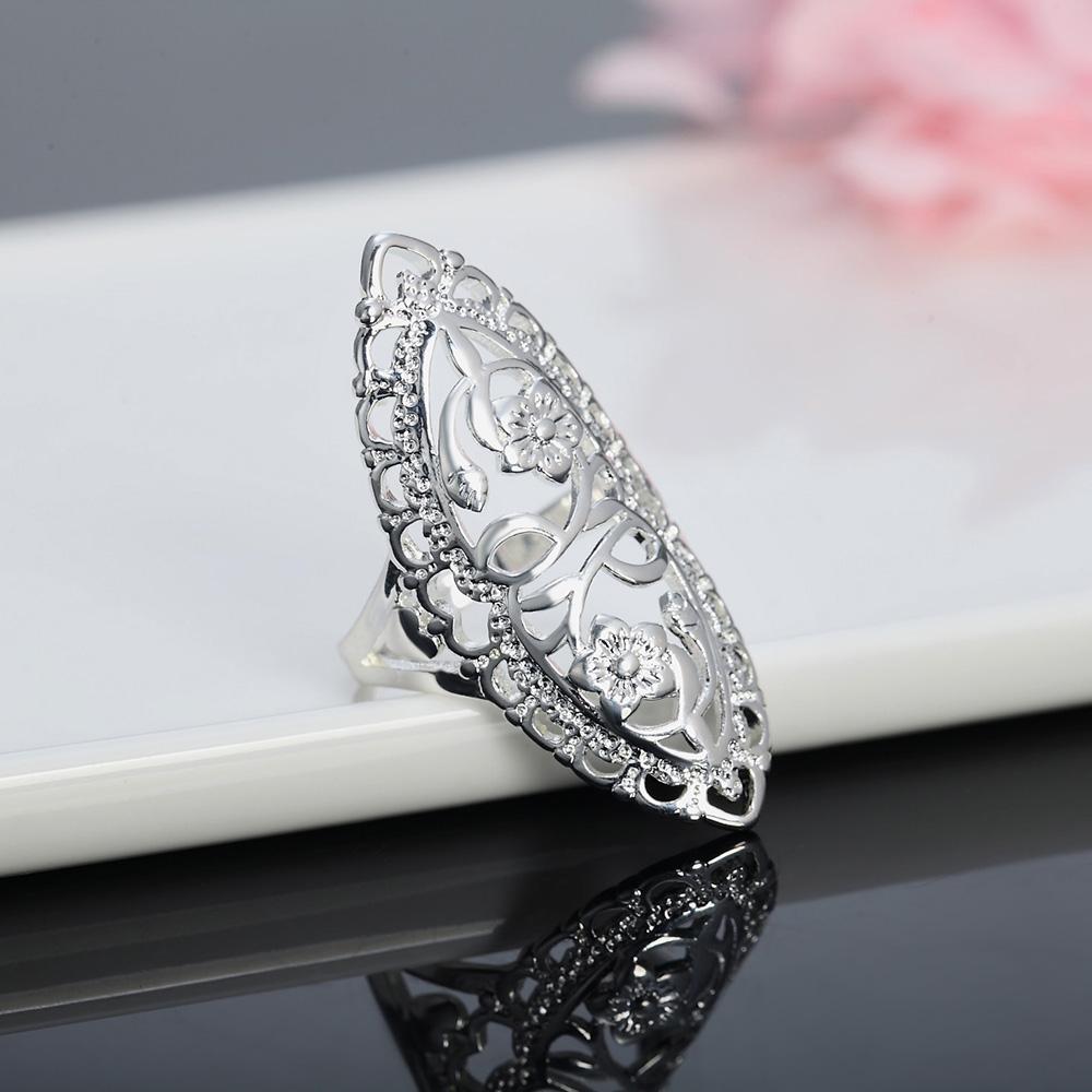 925 Sterling Silver Charm Pattern Ring Woman Wedding Fashion Jewelry