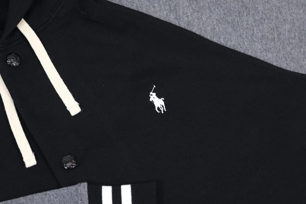 POLO RALPH LAUREN Stadium Jacket Size 0101959 Men's Hoodie, XXL, Black,