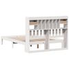 Solid Wood Bed with Shelf Without Mattress White 140x190 cm Pine