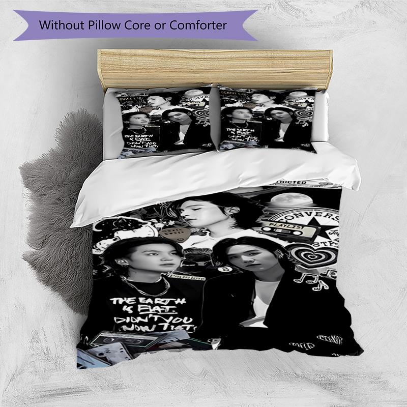 3pcs Jin Singer Pattern Bedding Set Duvet Cover Set Includes Duvet Cover &pillowcases, Perfect All Season Bedroom Decoration & Gift