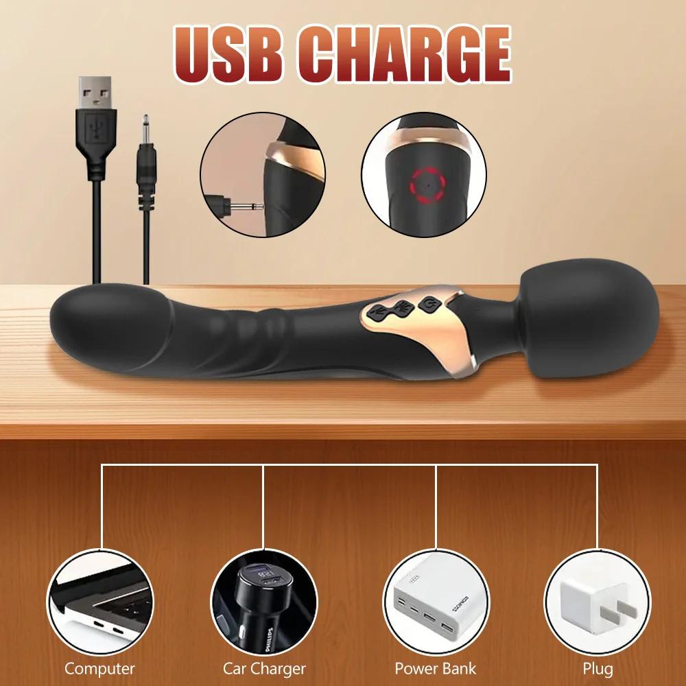 Powerful AV Magic Wand Dildo Vibrator Clitoris Stimulator Vagina Massager G Spot Masturbator Adult Sex Toys for Women