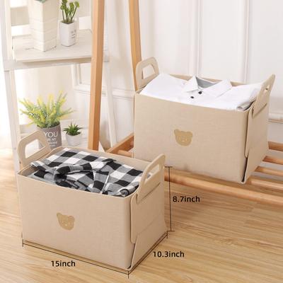 1-4PCS Bear Felt Storage Basket Snacks Toys Storage Basket Large Capacity Foldable Clothes Organizer Desktop Sundry Organizer