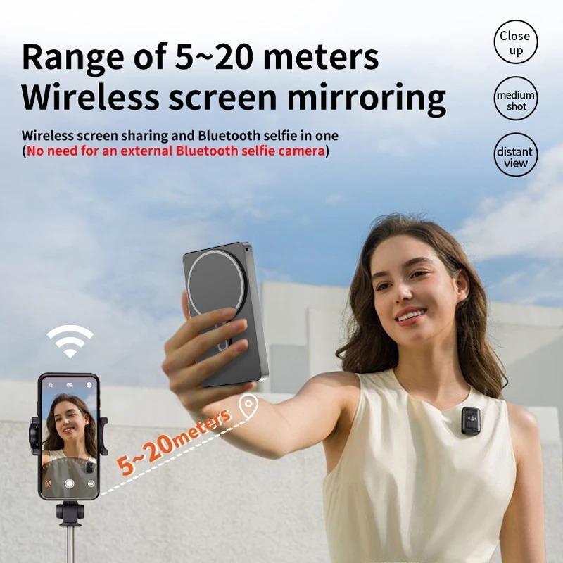 Magnetischer Selfie-Monitor-Bildschirm Drahtloses Telefon Vlog Selfie-Bildschirm Magnetische Halterung Telefon Rückkamera Selfie WiFi Bluetooth-Verbindung für Selfie Live