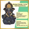 Dunkelgraue Ganesha-Idol Ganesh für Auto-Armaturenbrett Statue Ganpati Vinayaka Vinayagar Figur Diwali-Geschenke Heimdeko Glück, Erfolg