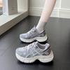 Thick-soled heightening dad shoes for women 2025 autumn new popular versatile breathable mesh super fire casual sports shoes