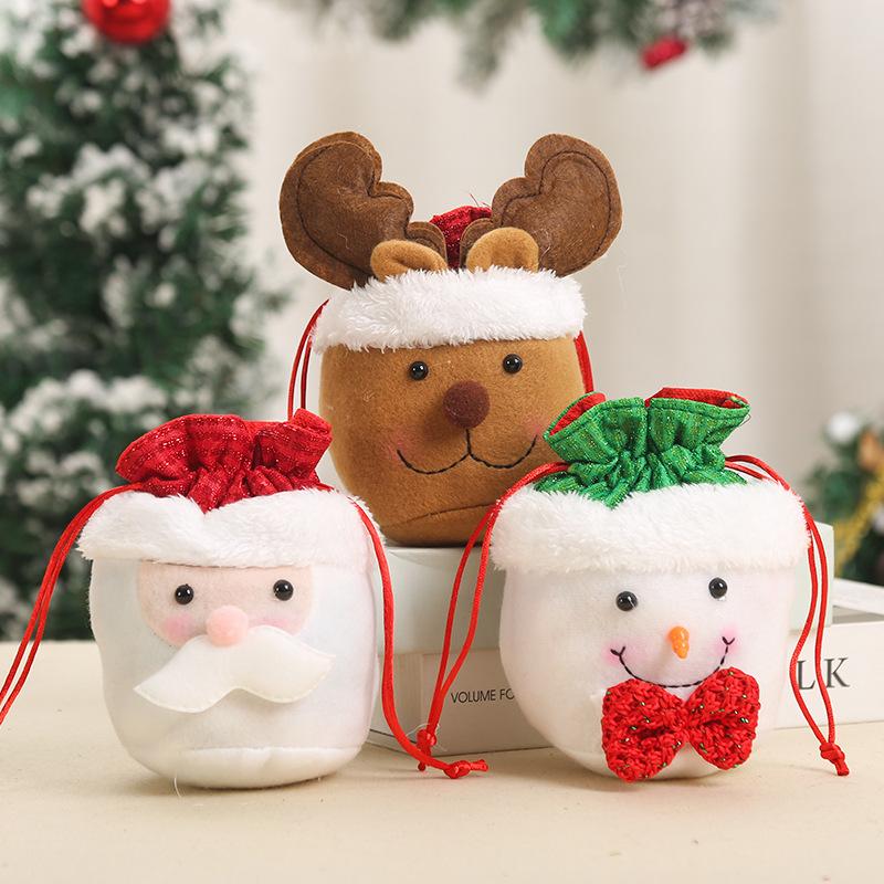 Christmas Decoration Bright Cloth Drawstring Apple Bag Santa Candy Bag Children's Gift Bag Christmas Apple Bag