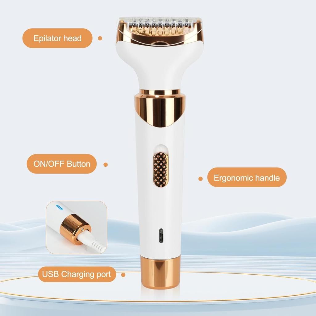 Epilators Hair Removal for Women, 4 in 1 Women Face Epilator, Facial, Eyebrow and Nose Hair Trimmer for All Skin Types, Removabl