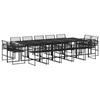VidaXL Ensemble à manger de jardin 15 pcs noir résine tressée, ensemble de salle à manger d'extérieur 3295041