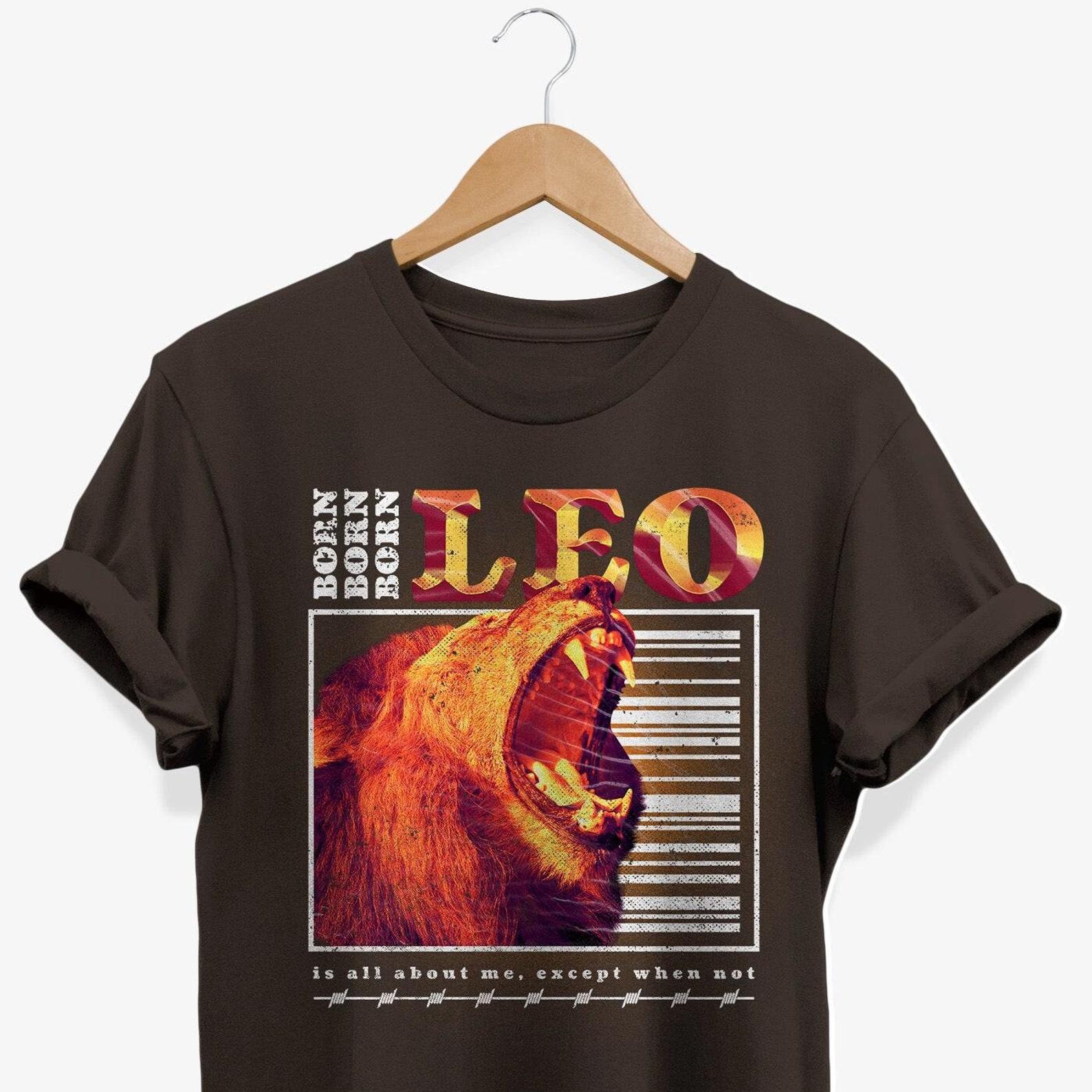 Roaring Lion Leo T-shirt: Retro Zodiac Graphic Tee M