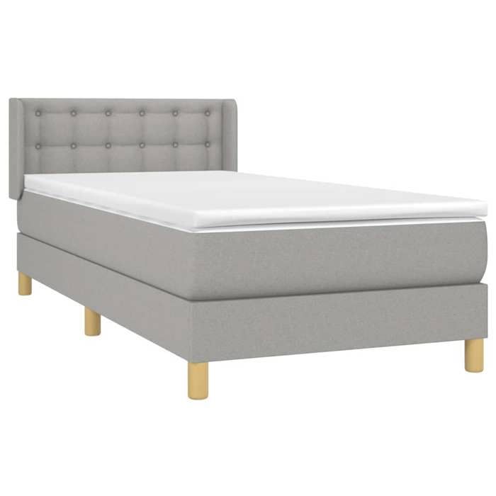 Maison Exclusive - Sommier à lattes de lit avec matelas Gris clair 90x200 cm Tissu