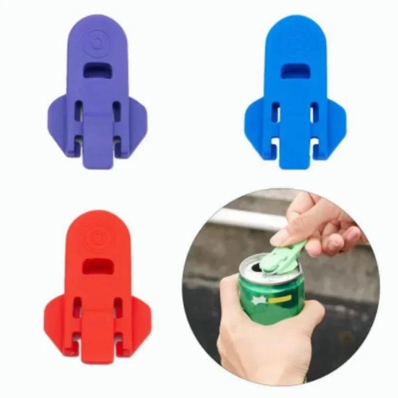 6Pcs/Set Easy Can Opener Bottle Opener Plastic Drink Lid Random Color Easy To Use Kitchen Tool Accessories Cool Gadgets