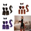 Complete Costume Add On Kit With Soft Faux Furs Headband Tail Leg Warmers Practical Polyester For Cosplay Enthusiasts