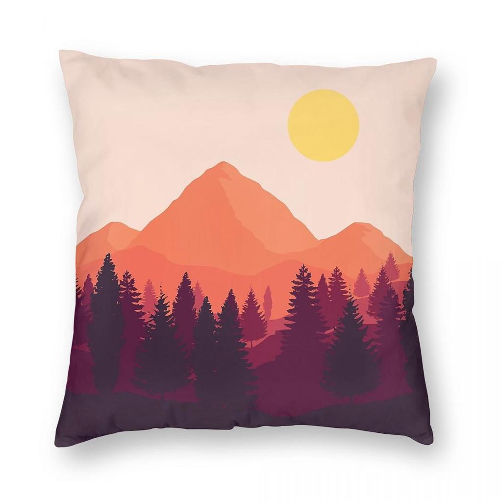 Firewatch Forest Mountain Horizon Pillowcase Polyester Linen Velvet Creative Zip Decorative Throw Pillow Case Home Cushion Case