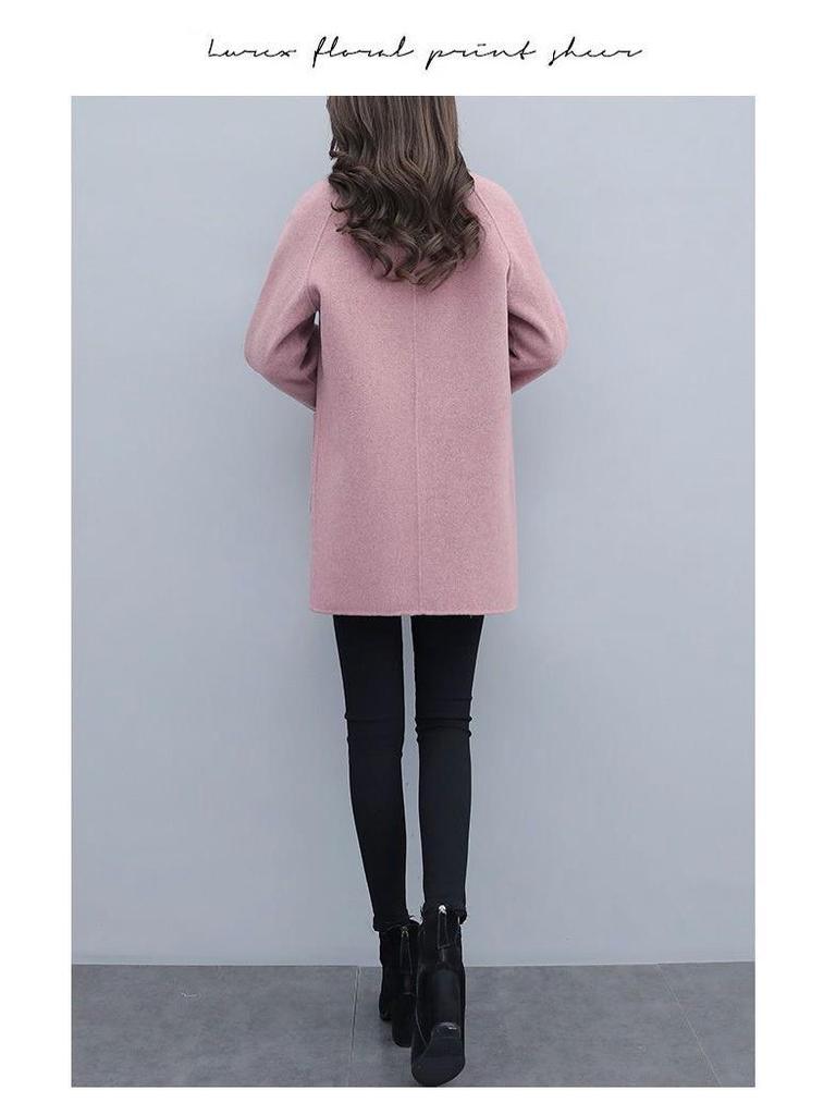 2024 Autumn/Winter Plus Size Slimming Wool Coat for Petite Women