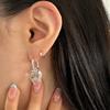 [925silver] Clear Heart Earring (2way)
