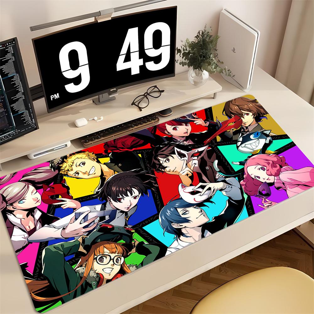 Tappetino per Mouse da Gioco Grande Tappetino per Scrivania Antiscivolo Bordi Cuciti Stampa Persona Anime Tappetino per Tastiera per Giocatore Ufficio a Casa