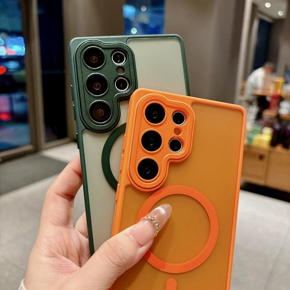 KEYSION Luxury Matte Translucent Magnetic Case for Samsung Galaxy S25 S26 Ultra 5G S26+ S25 FE Shockproof Armor Phone Cover