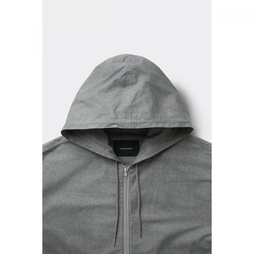 Customellow Loose Fit Vintage Dying Cotton Hoodie Jacket Light Gray Cwuaa25514gy