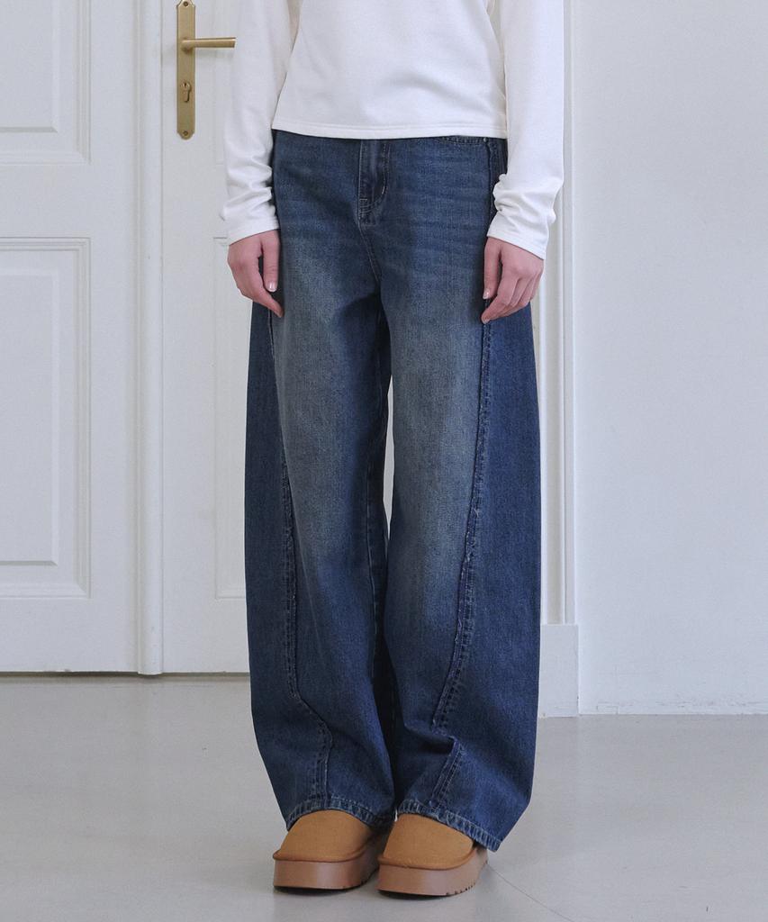 MICANE Blake Fringe Line Wide Denim Pants