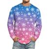 Men's Christmas Printed Imitation Cotton Long-sleeved Shirt
