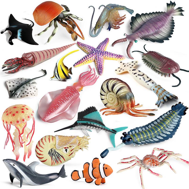 Ocean Crab Simulation Toy Set: Includes Hermit, Swimming, and Three-Spot Plastic Models