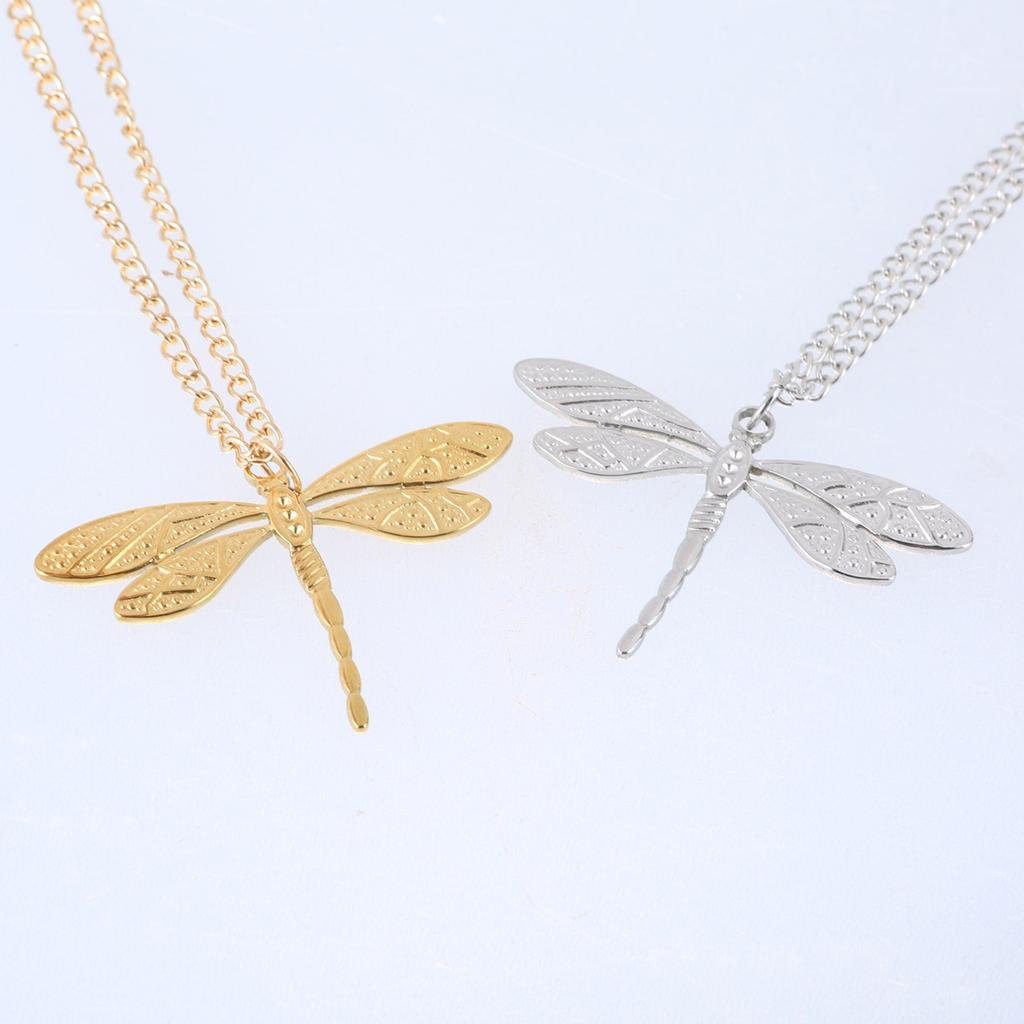 Elegant Dragonflies Zircon Pendant Necklace Jewelry Accessory with Adjustable Size Charm Chain for Women Daily Use
