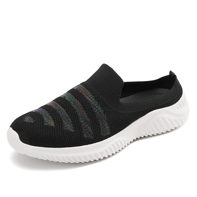 

Женская прогулочная обувь, ортопедические тапочки без шнуровки на воздушной подушке, женские сабо на платформе, легкие сетчатые тапочки на танкетке, женские кроссовки EU:35 чёрный