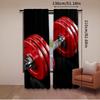 2Pcs Red Dumbbells Curtain Fitness Equipment Sports Gym Room Exercise Tool Barbell Sport For Bedroom Living Room Dining Room And