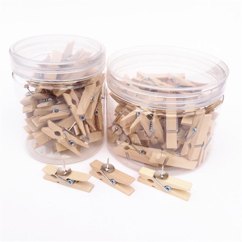 

Wooden Photo Message Board with Pushpins and Clips, 3.5cm