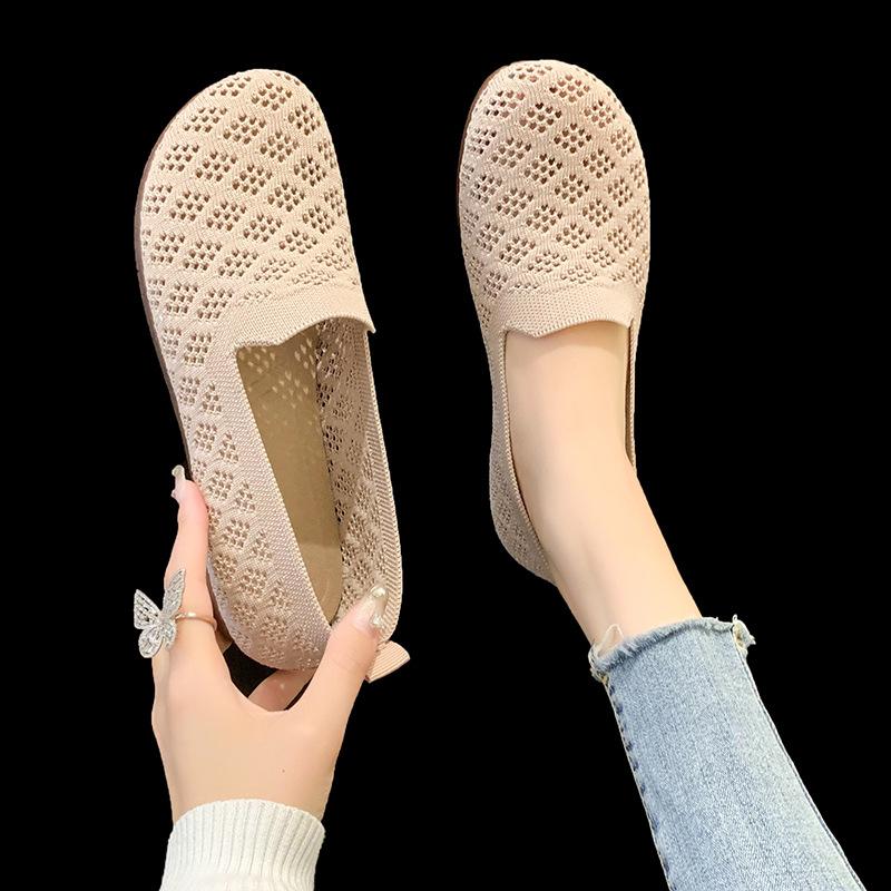 Fashion Summer mesh breathable flat shoes breathable lace casual comfortable lightweight sports shoes summer women's flat shoes