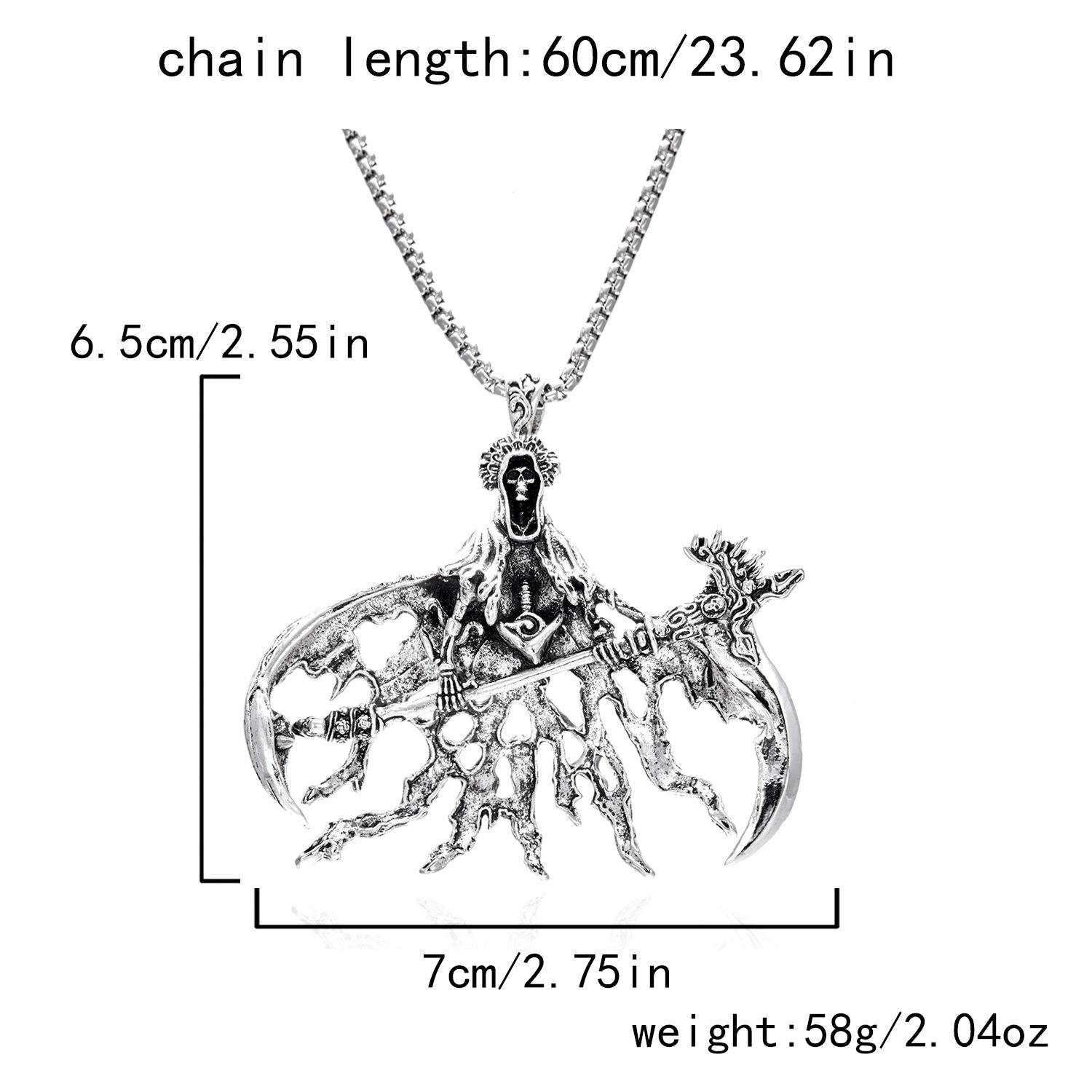 

Новое ожерелье Dark Wind Halloween Skull, ожерелье Punk Wind Halloween Sickle, место для покупки.