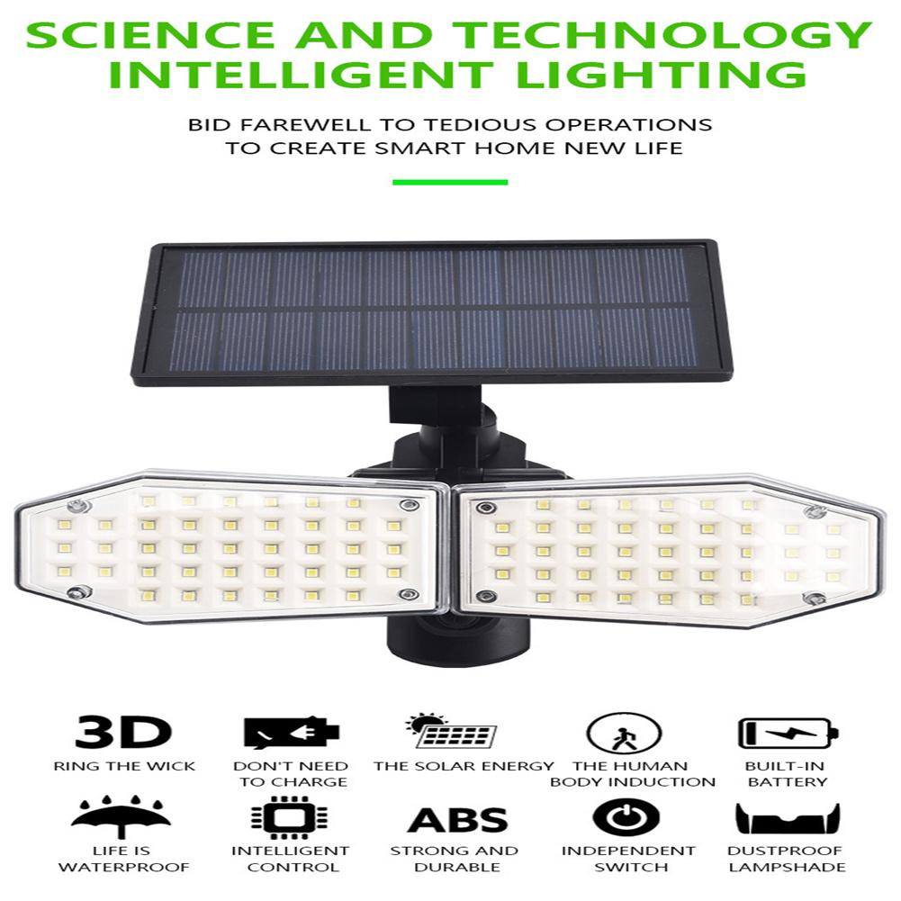 Double-head Solar Light 100led Outdoor Waterproof Wall-mounted Sensor  Floodlight