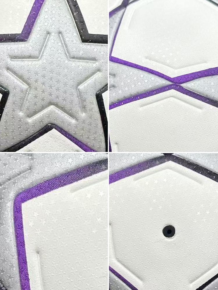 Premium Champions League Seamless Heat-bonded PU Football - Star Size 5 for Adult Competition