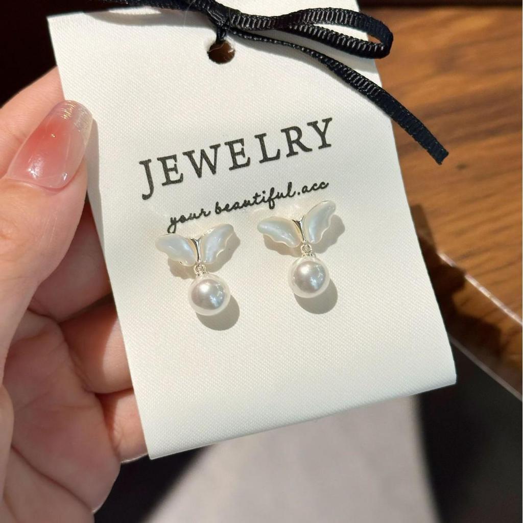 Elegant Angel Mother-of-Pearl Wing Earrings - Lightweight, Luxurious, Versatile Butterfly Design for Women