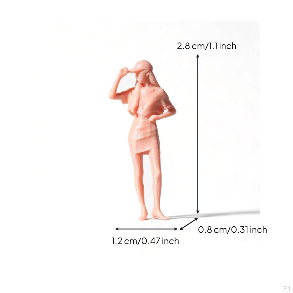 Standing Female Figure Detailed Figurine Realistic Miniature for Hobbyists,