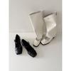 Sheepskin~ niche thick heel 5cm heightening trouser boots women's boots two wear square head hollow bow ballet shoes