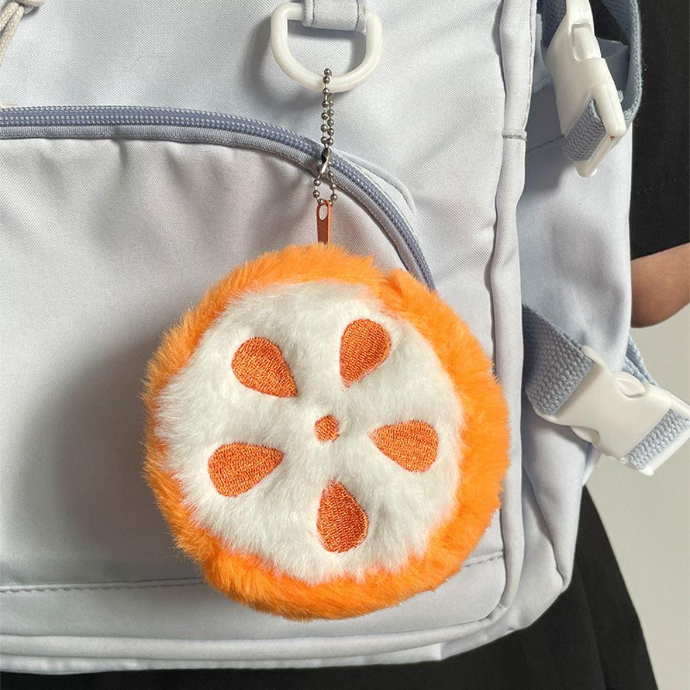 

Cute Fruit Shape Plush Coin Purse Cartoon Storage Bag Mini Kid s Coin Pouch School Bag orange
